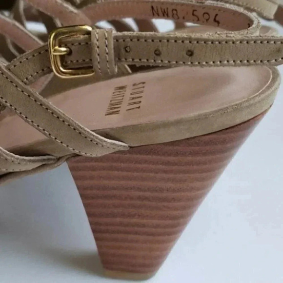 Stuart Weitzman Rollover Nubuck Sandals - Picture 14 of 16